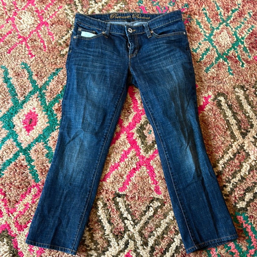 GAP Blue Straight Leg Jeans with Subtle Fading